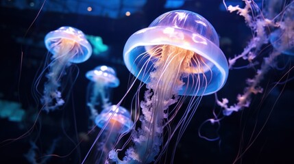 Underwater Ballet: Graceful Jellyfish in their Aquatic Realm