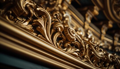 A Close Up of a Gold Ornate Design