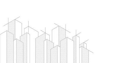 Architectural drawing with building construction