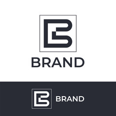 Minimal B letter logo template, creative B vector logo 