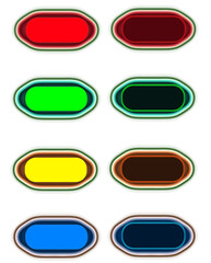 Light diodes colorful LED buttons , on a transparent background