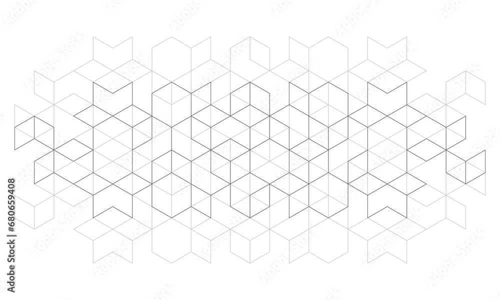 Aufkleber Abstract geometric background with isometric blocks, polygon shape pattern