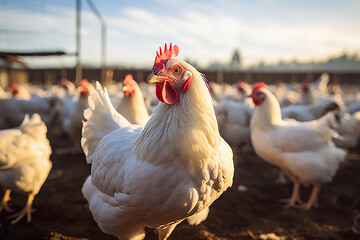 Premium Poultry Excellence A State-of-the-Art Chicken Farm Ensuring Unparalleled Quality in Every Feathered Produce. created with Generative AI