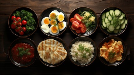 Collage Various Plates Food On Wooden, Background Images, Hd Wallpapers, Background Image