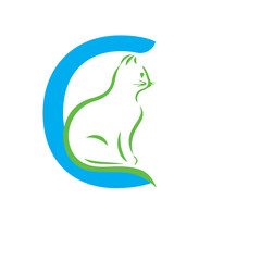 C for cat logo design