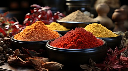 Colorful Spices Peppers Wooden Bowls Flying, Background Images, Hd Wallpapers, Background Image