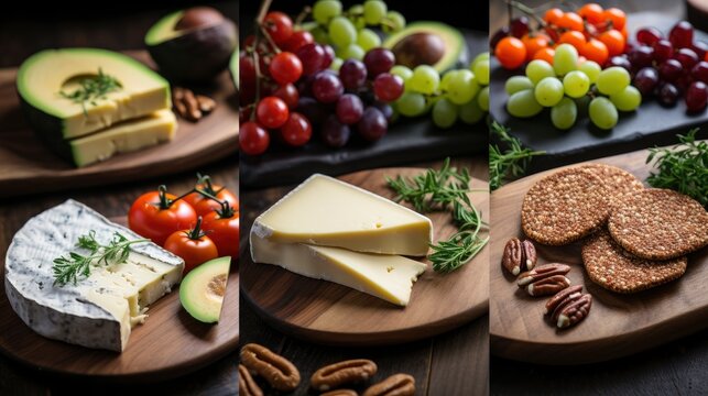 Collage Various Plates Food On Wooden, Background Images, Hd Wallpapers, Background Image