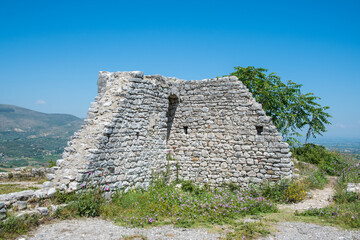 Wall of Berat castle in Albania
