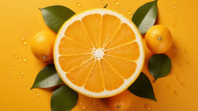 Creative Idea Layout Fresh Orange Slice, Background Images, Hd Wallpapers, Background Image