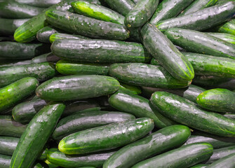 top view on cucumber as food background