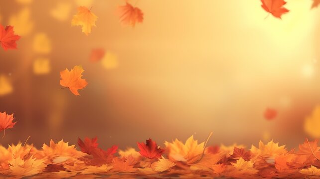 Autumn leaves background with effect. Vector illustration
