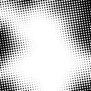 Halftone dots texture - abstract black and white background.