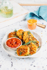 Healthy High Protein Red Lentil patties