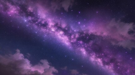 Naklejka premium Abstract starlight and pink and purple clouds stardust