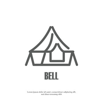 bell tent outline icon, pixel perfect for web and mobile app, vector icon design