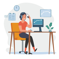 person working on laptop vector illustration