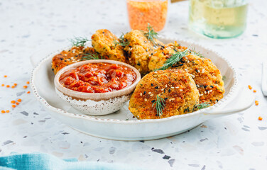 Healthy High Protein Red Lentil patties