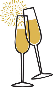 champagne glasses toasting celebration clip art preview