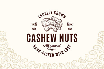 Vector cashew nuts logo design template. Cashew nut kernels