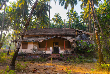 Old abandoned house in jungle of Goa, India