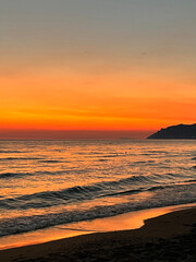 Fototapeta na wymiar Colorful sunset, Agios Gordios, Corfu, Greece