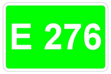 Illustration eines Europastraßenschildes der E 276 in Europa	