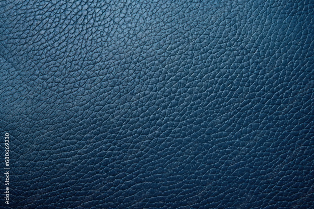 Poster a close up view of a blue leather texture with a light reflection on the bottom of the image and the