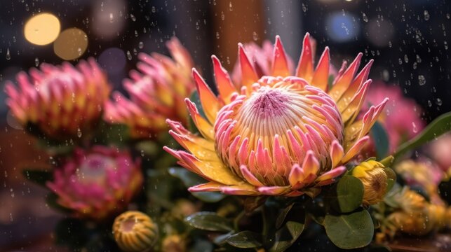 Colorful of Protea flowers. Protea. Spring Flowers. Spring Bouquet. Springtime Concept. Mothers day concept. © John Martin