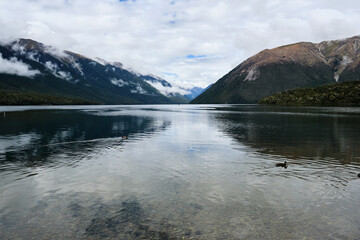 lake and mountains in New Zealand