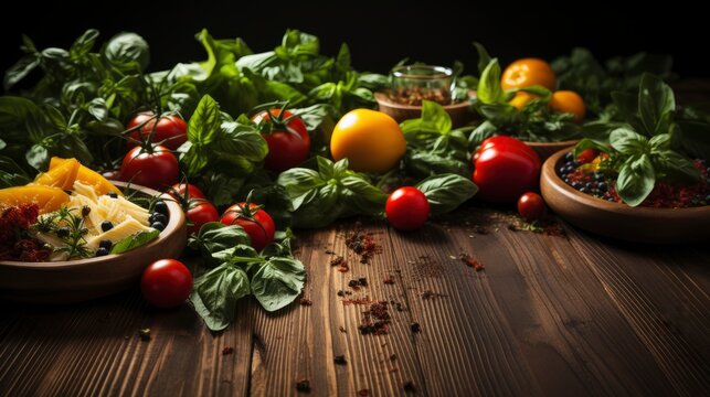 Italian Food Background On Rustic Wood, Background Images, Hd Wallpapers, Background Image