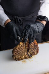 Perfect Grilled T-Bone Steak. Close-up