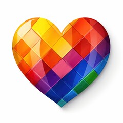 Heart Shaped Pride Flag. Heart Shaped. Pride Flag. LGBT Flag. Sticker. Logotype. Pride Month.  - obrazy, fototapety, plakaty