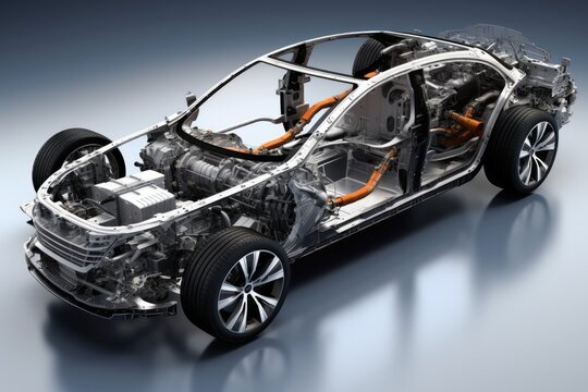 An exploded view of a new type of car.