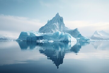 Fototapeta na wymiar Majestic icebergs in the Arctic reflection