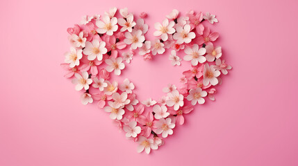 Valentine&rsquo;s Day Poster: Punchy Pastel Background with Heart Flowers on Pink Paper, Generative AI