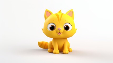 Fototapeta premium cartoon kitten yellow.