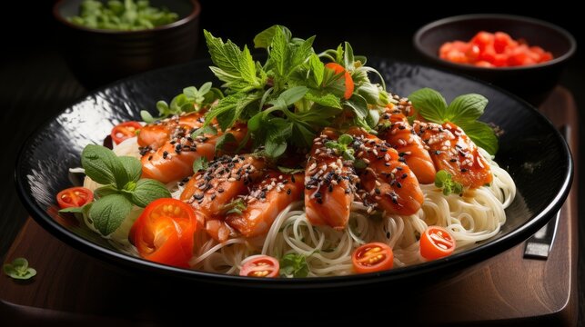 Stir Fry Noodles Vegetables Shrimps Black, Background Images, Hd Wallpapers, Background Image