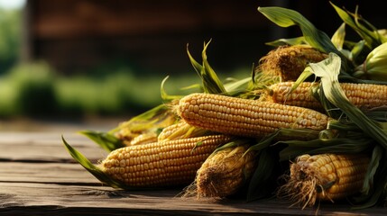 Sweet Corn Field Wooden Table Agriculture, Background Images, Hd Wallpapers, Background Image