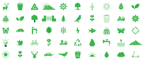 Eco-friendly set icons. Vector illustration