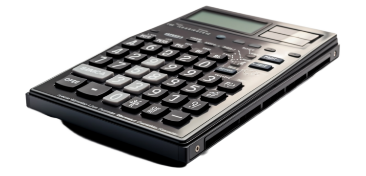 Calculator on a light background. Generative artificial intelligence