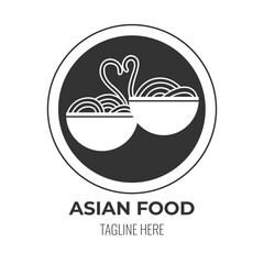 LOGO icon asian food cafe isolated vector design