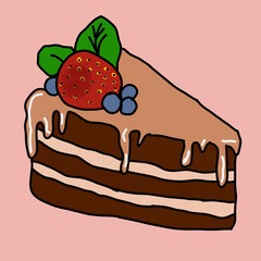 illustration of a chocolate cake