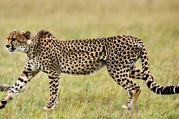 Cheetah. Cheetah portrait. Cheetah in the savanna. International Cheetah Day. December 4, 2023....