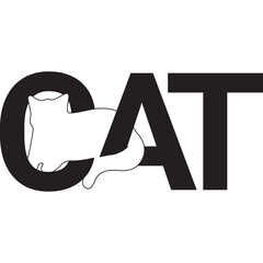 CAT + TYPOGRAPHY LOGO DESIGN{COMBINATION MARK LOGO}