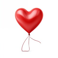 Decorative Heart shape balloon on white background. Party Balloons event design. AI generated