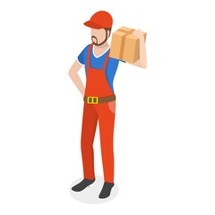 3D Isometric Flat Vector Set of Professions, Specialists in Uniform. Item 5