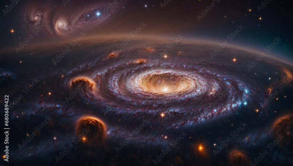 Poster vast and majestic galaxy cluster, a testament to the structure and evolution of the universe - ai ge