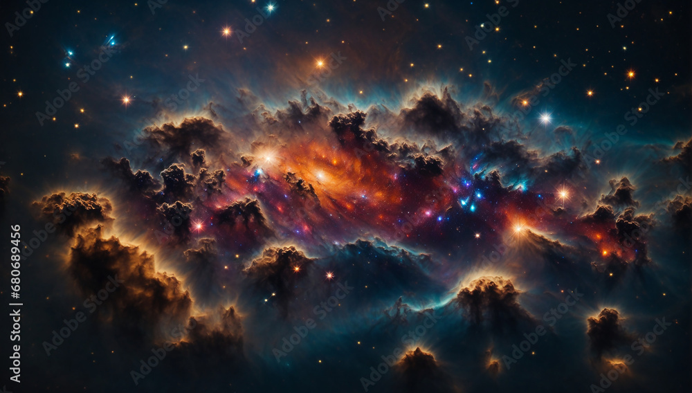 Poster vast and majestic galaxy cluster, a testament to the structure and evolution of the universe - ai ge