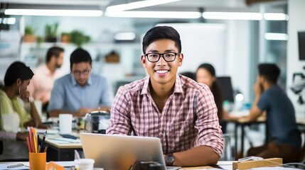 Young male office worker.