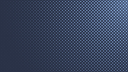 Stars Halftone Pattern Vector Geometric Texture Blue Abstract Background. Radially Diverges From Upper Right Corner Check Faded Particles. Modern Half Tone Art Graphic Minimalist Wide Navy Wallpaper